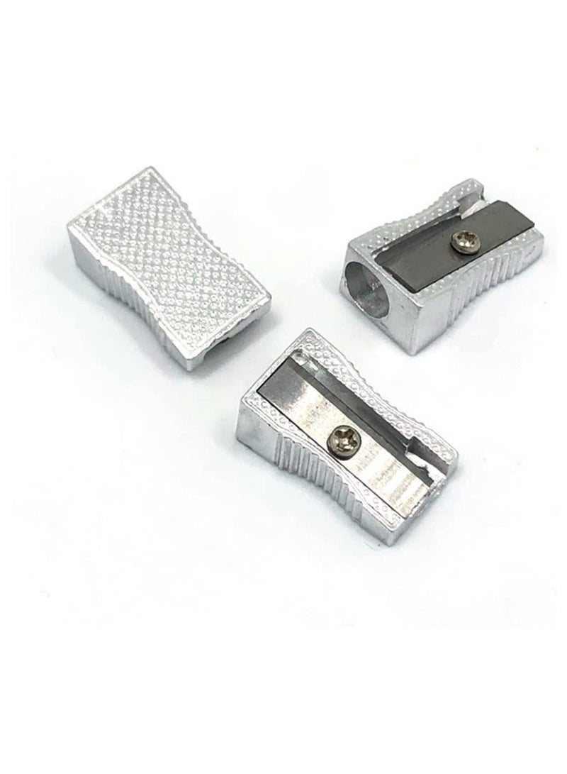 مبراة أقلام  براية معدنية ذات فتحة واحدة مصنوعة الألومنيوم، مبراة معدنية لمعظم أحجام أقلام الرصاص للبالغين والأطفال - عدد 6 - Image 2