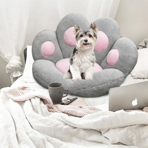 DOBUONO Cat Paw Cushion Office Chair Cushion Comfy Plush Gaming Chair Cushion Cute Seat Cushions for Girl, Cute Gaming Acessories Room Decorate 28"x 24" (Gray) - Image 5