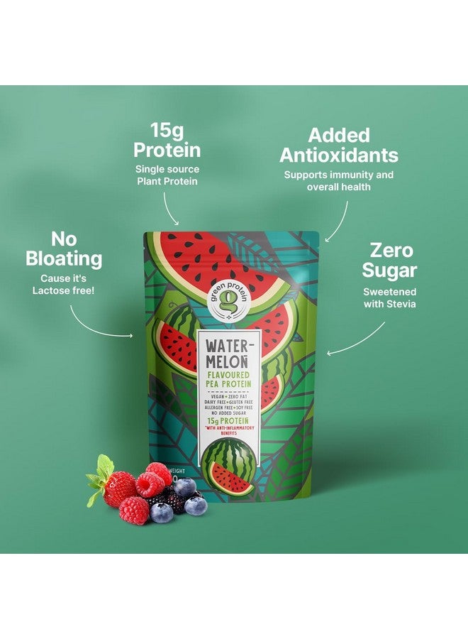 GREEN PROTEIN بروتين أخضر - مسحوق بروتين البازلاء المعزول، بروتين نباتي نباتي، بدون سكر مضاف، 100% نباتي، خالي من الصويا، خالي من الألبان، خالي من الغلوتين، خالي من مسببات الحساسية، بنكهة البطيخ، 15 جرام بروتين لكل حصة، كيس (500 جرام) - Image 2