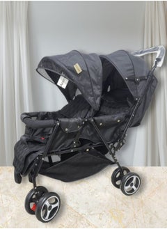 Generic Twin stroller Volcano suitable for newborns to 3 years - Black  - Image 1