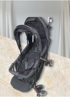 Generic Twin stroller Volcano suitable for newborns to 3 years - Black  - Image 2