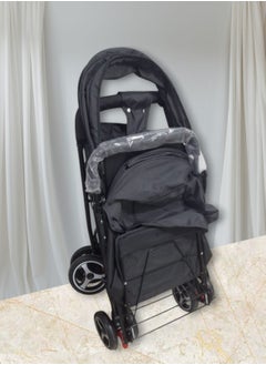 Generic Twin stroller Volcano suitable for newborns to 3 years - Black  - Image 5