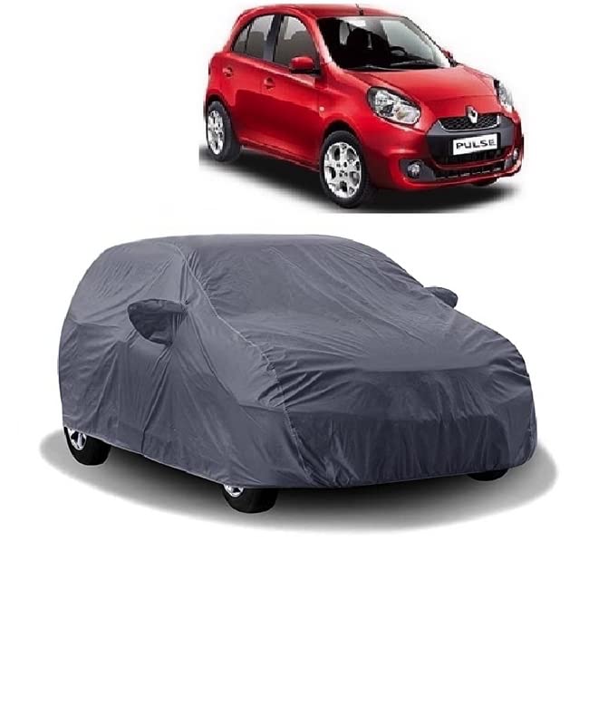 Carigiri Grey Car Body Cover for Renault Pulse(Triple Stitched,Mirror Pockets,UV Resistant,Dustproof)(All Year Models) - Image 1