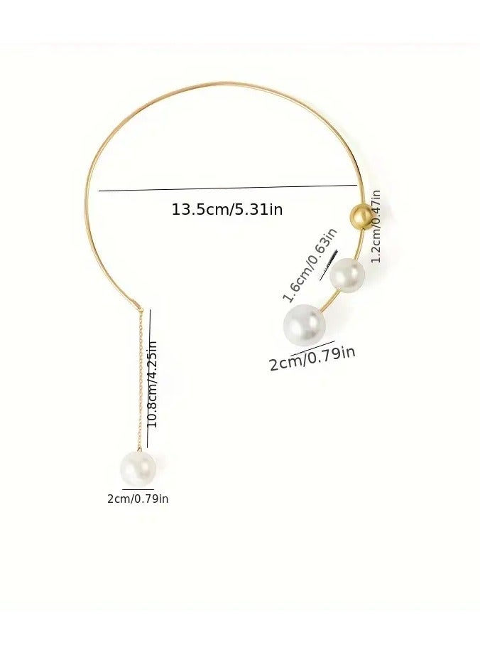 جلوسكي 1 قلادة قلادة لؤلؤة ، على النمط الفرنسي الكلاسيكي ، للحفلات ، حفلات الزفاف ، الموضة ، العطلات ، الهدايا ، والمهرجانات - Image 4