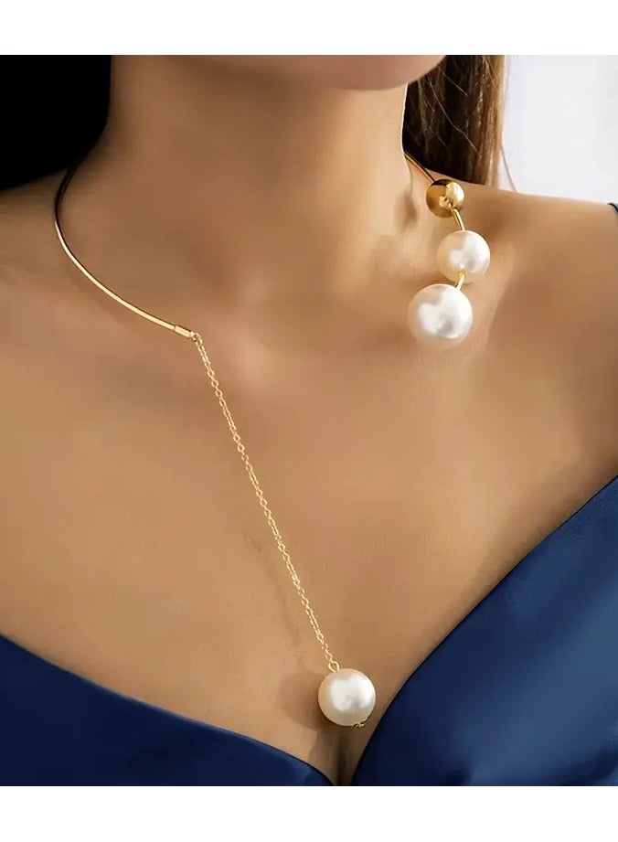 جلوسكي 1 قلادة قلادة لؤلؤة ، على النمط الفرنسي الكلاسيكي ، للحفلات ، حفلات الزفاف ، الموضة ، العطلات ، الهدايا ، والمهرجانات - Image 3