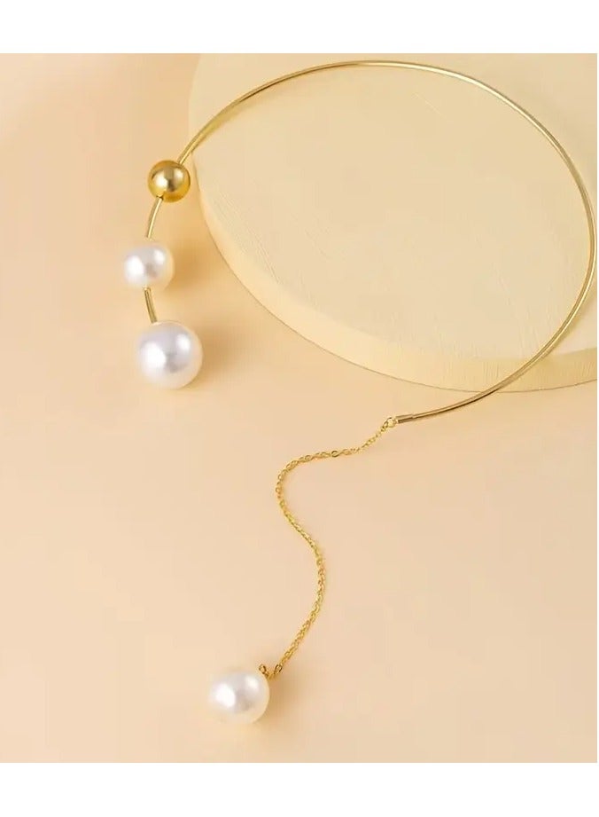 جلوسكي 1 قلادة قلادة لؤلؤة ، على النمط الفرنسي الكلاسيكي ، للحفلات ، حفلات الزفاف ، الموضة ، العطلات ، الهدايا ، والمهرجانات - Image 1