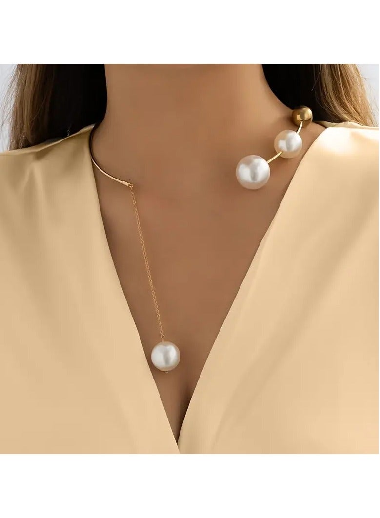 جلوسكي 1 قلادة قلادة لؤلؤة ، على النمط الفرنسي الكلاسيكي ، للحفلات ، حفلات الزفاف ، الموضة ، العطلات ، الهدايا ، والمهرجانات - Image 2