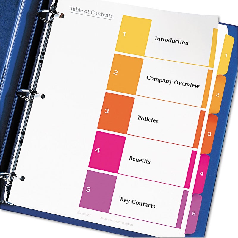 Avery 11187 Ready Index Dividers, Tabs 1-5, Letter Size, Multicolor, 6 Sets/PK - Image 2