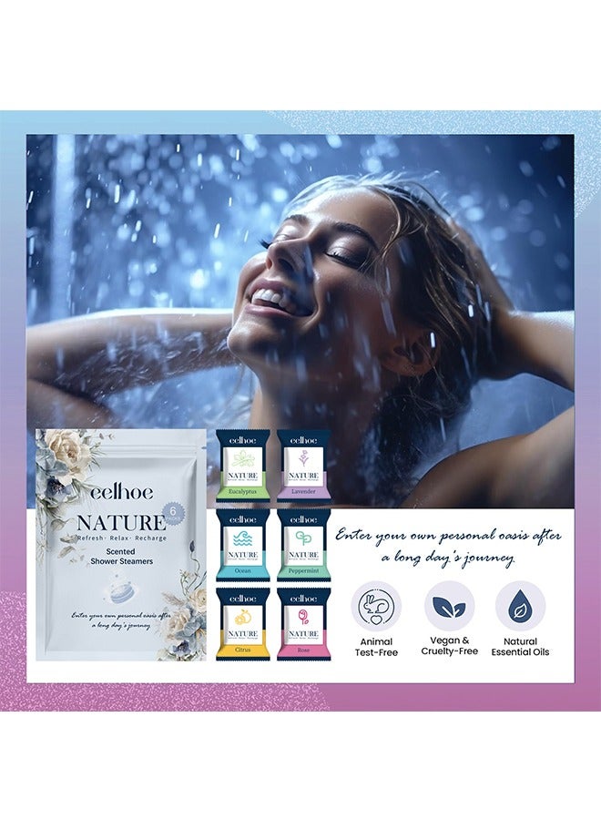 EELHOE 6 Packs Shower Bath Bomb Set Shower Steamers Aromatherapy Essential Oils Bath Bombs Vapour For Shower Home Shower Steamer Spa - Image 4