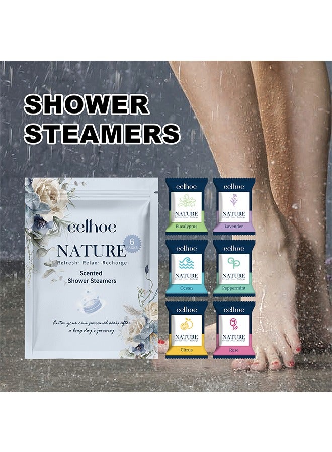 EELHOE 6 Packs Shower Bath Bomb Set Shower Steamers Aromatherapy Essential Oils Bath Bombs Vapour For Shower Home Shower Steamer Spa - Image 2
