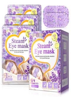 Sefudun Steam Warm Eye Mask for Dark Circles and Pressure Relief 12Pcs Lavender  - Image 1