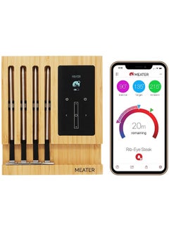 Meater Block 4-Probe WiFi Smart Meat Thermometer for the Oven, Grill, Kitchen BBQ, Smoker, Rotisserie, with built-in up Bluetooth to WiFi range extension up to 50m & Standalone Mode