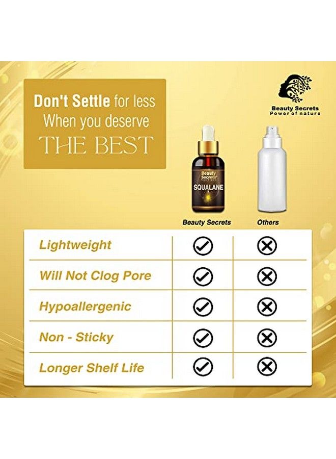 beauty Secrets Certified Organic Squalane Oil For Face ; Lightweight Anti Aging Face Oil For Glowing Skin ; Hydrating Face Moisturizer For Women & Men For All Skin Types30Ml - Image 3