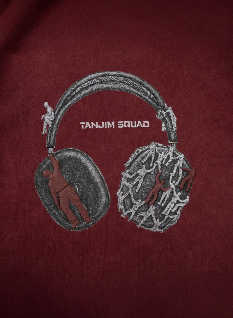 Tanjim Squad TS HEADPHONE T-SHIRT-RED