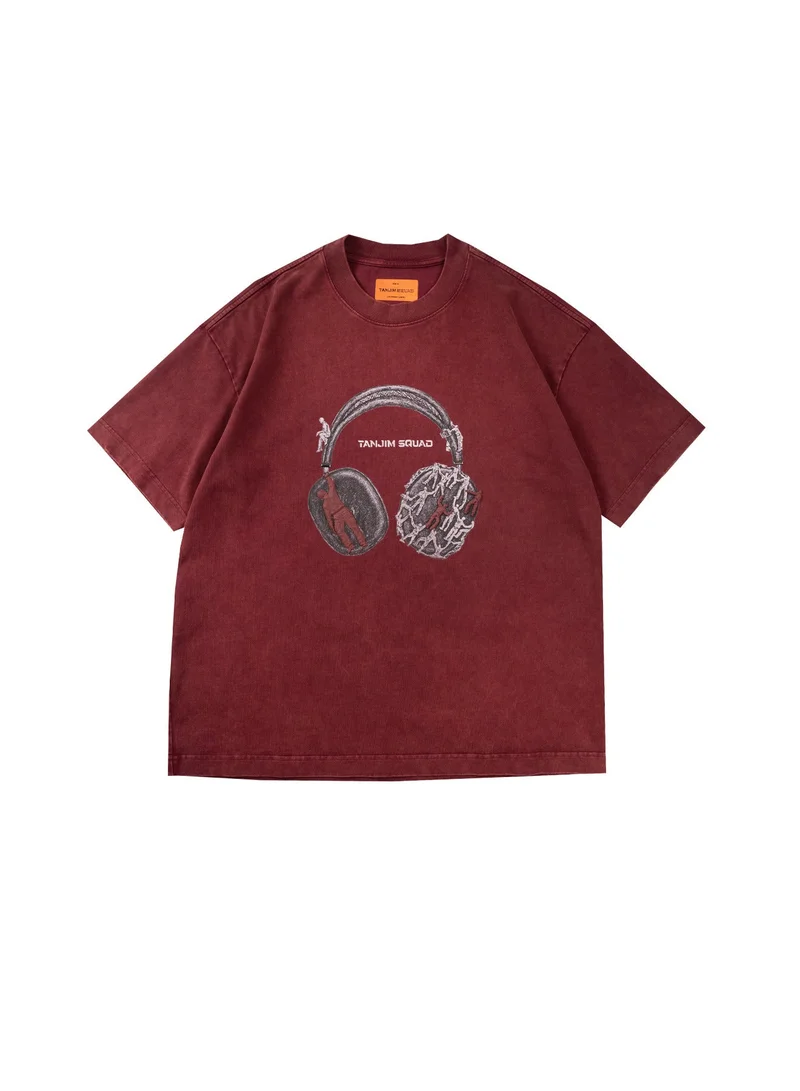 Tanjim Squad TS HEADPHONE T-SHIRT-RED