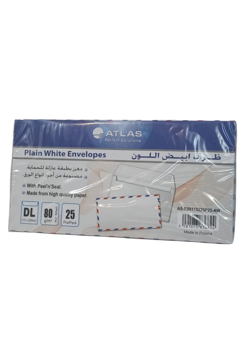 ATLAS 25-Piece Plain White Envelopes  - Image 2