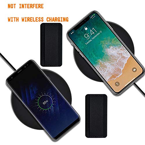 WUOJI [3 Pack] Ultra Slim Phone Grip Strap for iPhone 15 14 13 Pro Max & Samsung, Soft Nylon Finger Holder, Wireless Charging Friendly, Anti-Drop - Black - Image 5