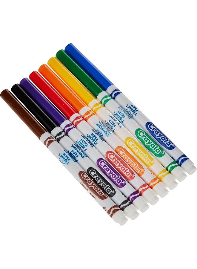 Crayola Ultra Clean Washable Markers Color Max Fine Line Classic 8 Pieces Multicolor 58 7809 - Image 3