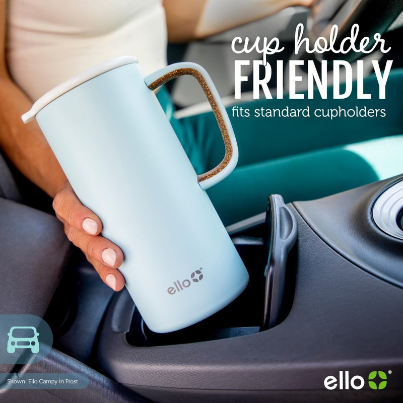 Ello Campy 18oz Stainless Steel Travel Mug with Handle and Leak Proof Lid | Vacuum Insulated Coffee Cup for Hot or Cold Drinks | Reusable, BPA Free | Gift for Coffee Lovers, Matte Black - Image 5