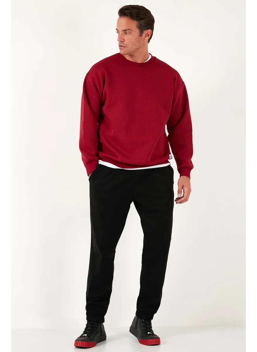 بوراتي Regular Fit Crew Neck Cotton Fuzzy Soft Lined Sweat Men's Sweat 5905255