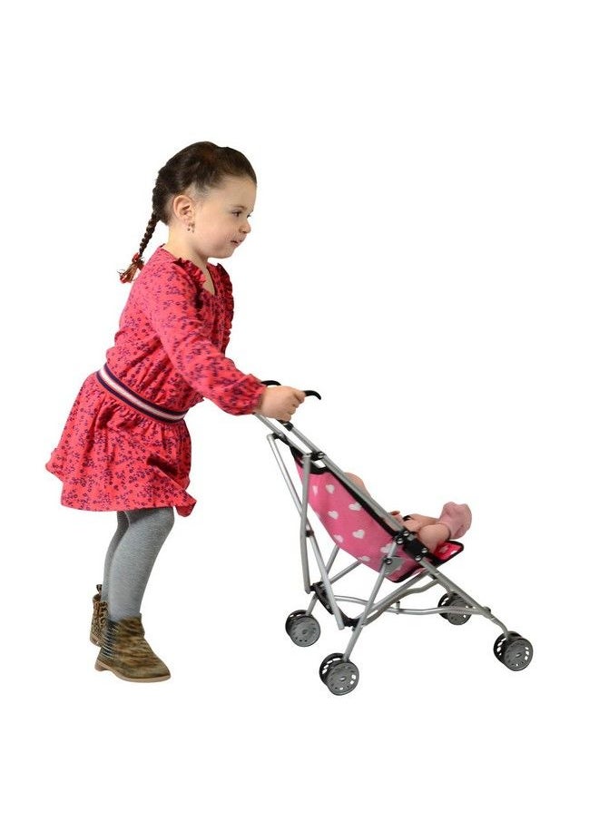 The New York Doll Collection - Hearts My First Doll Stroller For Kids Super Cute Doll Stroller For Girls Doll Stroller Folds For Storage Great Gift For Toddlers - Image 1