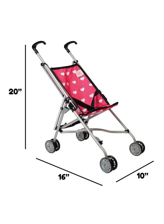 The New York Doll Collection - Hearts My First Doll Stroller For Kids Super Cute Doll Stroller For Girls Doll Stroller Folds For Storage Great Gift For Toddlers - Image 1