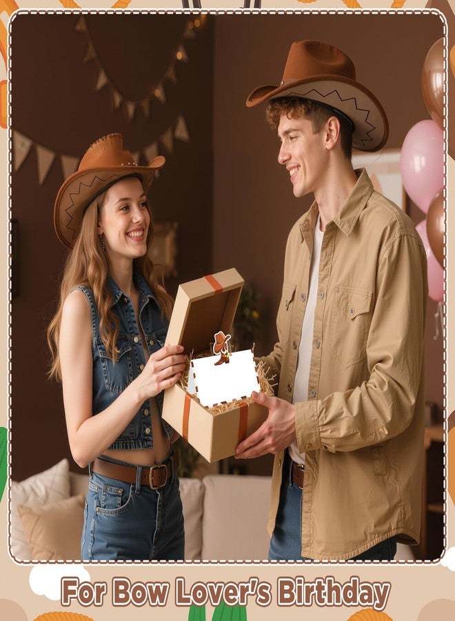 Wayyogh Brown Cowboy Place Card for Table Setting Western Themed Name Card Placecards Cowboy Hat Boots Table Tent Name Card for Boys Men Birthday Party Decoration, Wedding, Dinner Party Favor Supplies Decor - Image 5