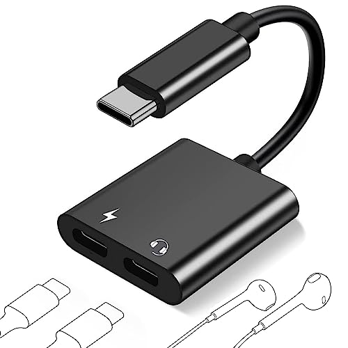 LecLooc USB C Splitter for iPhone 15, Dual USB C Audio and Charge Adapter 60W Fast Charge Fit with iPhone 15 Pro Max Plus, Galaxy S23 S22 Ultra/S21/Note 20, Google Pixel 7 6 Pro 5, i-Pad Pro (Not for Data) - Image 1