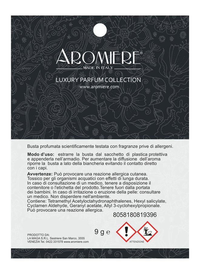 Aromiere White Musk Laundry Fragrance Wardrobe Pouch 9 g Size Made in Italy  - Image 2