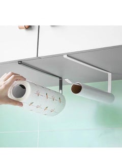 Generic Foldable Kitchen Paper Towel Rack Perforation-free Roll Paper Rack Shelf Dishcloth Stand Plastic Wrap Rag Storage Rack  - Image 2