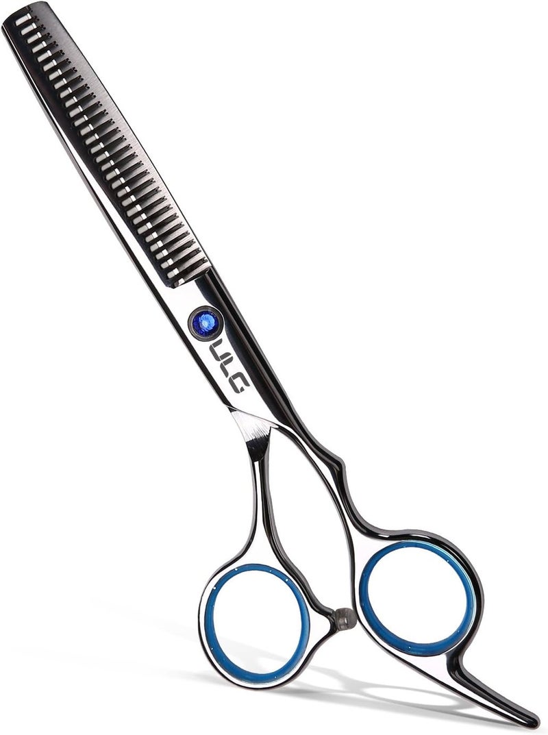ULG Hair Thinning Scissors Cutting Teeth Shears Professional Barber Hairdressing Texturizing Salon Razor Edge Scissor Japanese Stainless Steel with Detachable Finger Ring 6.5 inch - Image 1