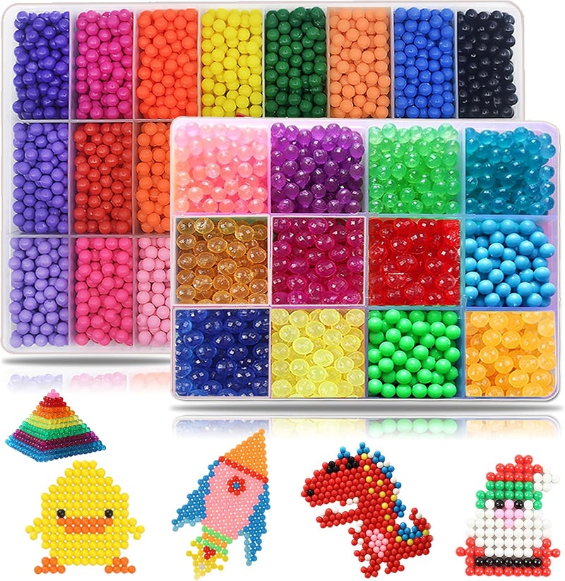 KACAGA 8500 Beads Non-Iron Magic Fuse Beads Kit 5mm 36 Colors No Heat Bead Creative Refill Set DIY Toys for Kids - Image 1