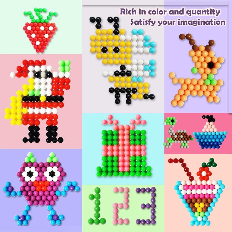KACAGA 8500 Beads Non-Iron Magic Fuse Beads Kit 5mm 36 Colors No Heat Bead Creative Refill Set DIY Toys for Kids - Image 3