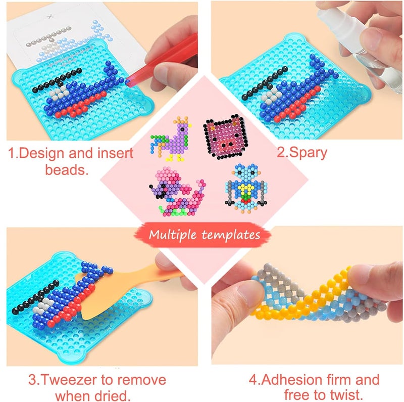 KACAGA 8500 Beads Non-Iron Magic Fuse Beads Kit 5mm 36 Colors No Heat Bead Creative Refill Set DIY Toys for Kids - Image 5