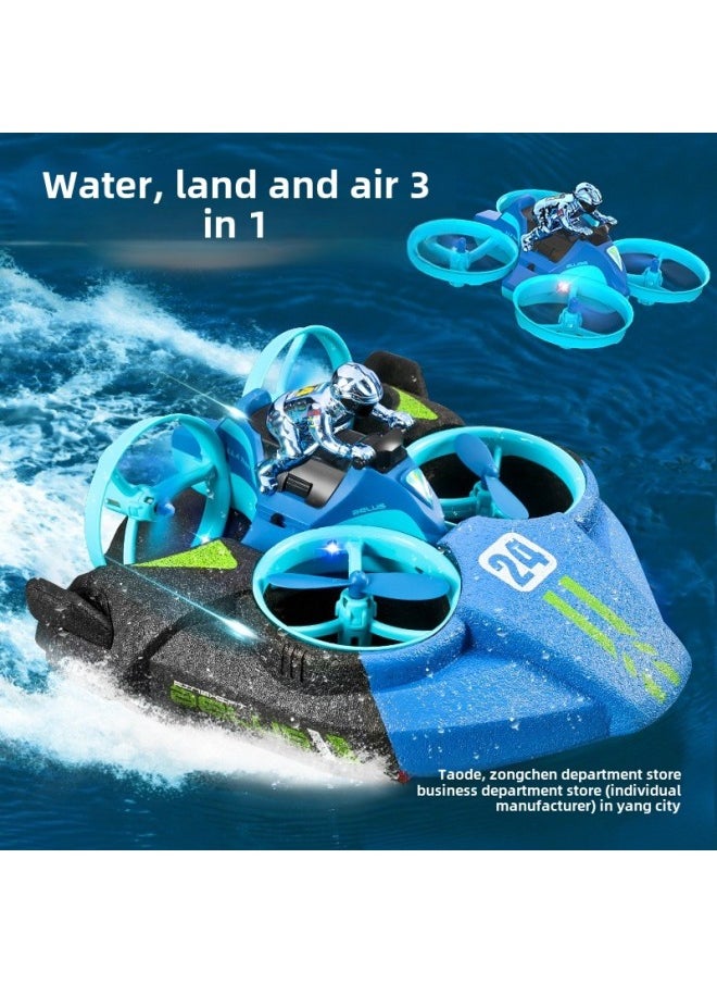 Remote Control Boat High Speed Remote Control Speedboat Electric Boy Gift Children Water Toy Boat Model Water, Land And Air Three In One-Color:Red❥Remote Control Boat-double Paddle Speedboat-Specifications:Dual Batteries  - Image 2