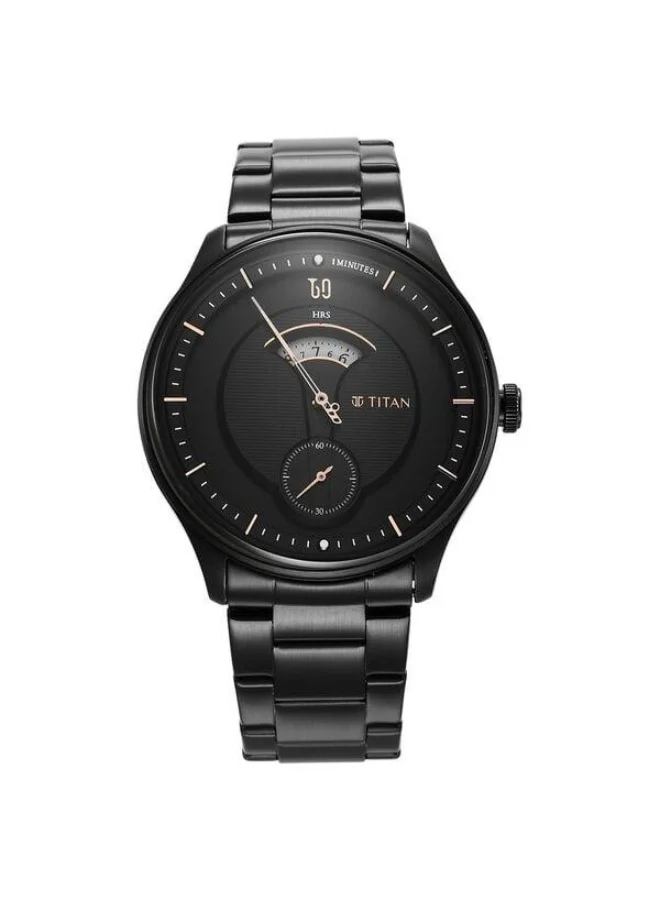 تيتان Quartet Quartz Analog Black Dial Black Stainless Steel Strap Watch for Men - 1890NM01