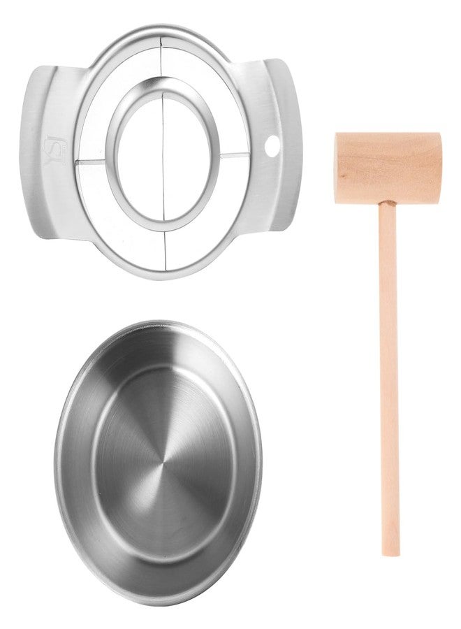 IMIKEYA Pomegranate Peeler Pomegranate Arils Removal Tool Stainless Steel Pomegranate Deseeder Peeling Tool Fruit Pomegranate Juicer with Bowl and Wooden Hammer - Image 1