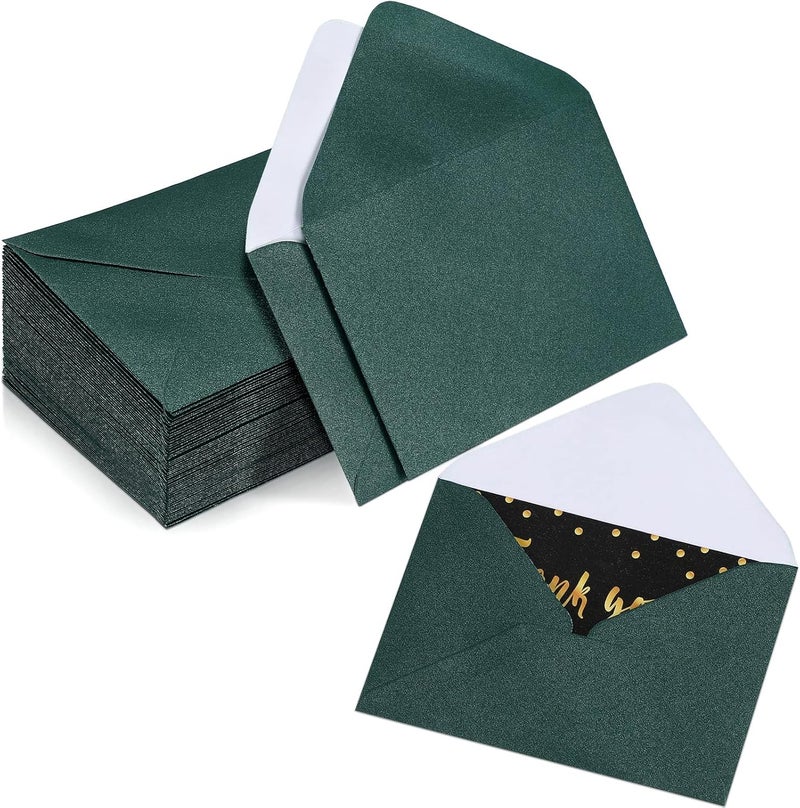 Yahenda 200 Count Mini Gift Card Envelopes Bulk Wedding Pocket Small Paper Envelopes Gift Card Sleeves Greeting Business Tiny Pocket for Graduation Engagement Mother's Day 4 x 2.7 Inch(Green) - Image 1