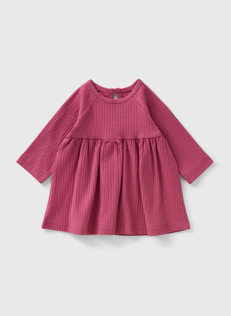 ماتلان Baby Dark Pink Ribbed Dress