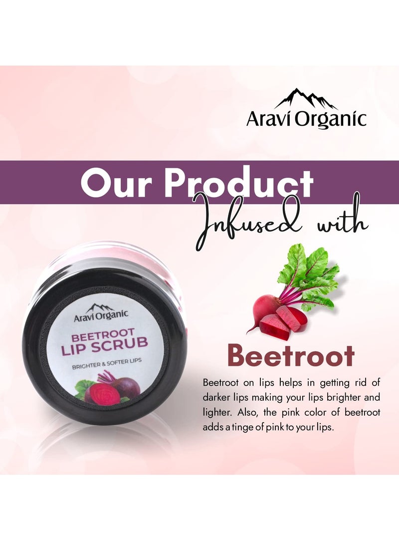 Aravi Organic Aravi Organic Beetroot Lip Scrub With Beetroots, Shea Butter & Cocoa Butter - For Dark,Chapped & Pigmented Lips - For Brightening Dark Lips - For Men and Women - 15 gm  - Image 2