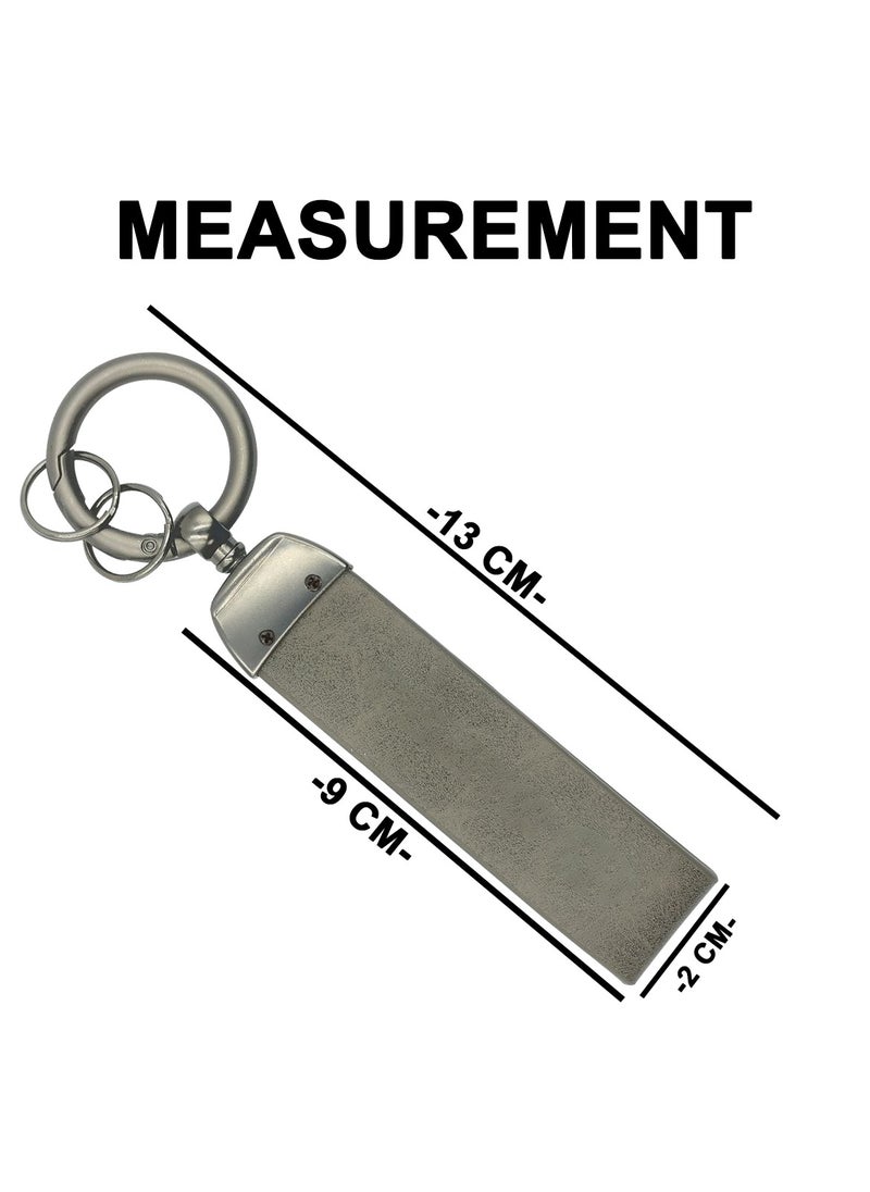 LEXUS lexus Premium Leather Keychain Super Finish Metal Ring  PU Leather Strap Keychain Home Key Chain Grey 1 Pcs  - Image 5
