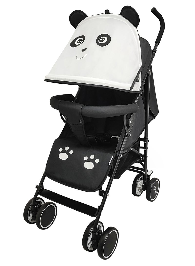 Moon Safari Animal-Themed Umbrella Stroller – Compact, Reclining Seat, Storage Basket, Shoulder Strap, Lightweight, Suitable 0m+ to 18kg – Panda - Image 1