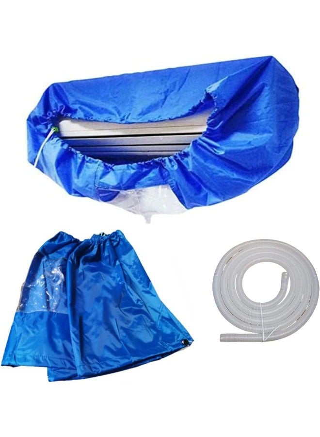 Split Air Conditioner Cleaning Cover, Dust Washing Waterproof Bag for Wall Mounted AC Service Bag Large Size 2P-3P with 3m Drain Pipe (Split AC Cover) - Image 1
