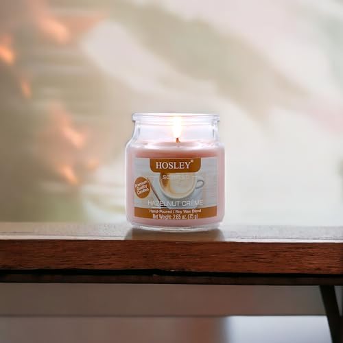 HOSLEY Hazelnut Creme Fragrance Jar Candle Pack of 1 (2.65 Oz Wax)|Fragrance Candles for Home|Scented Candles|Jar Candles|Burn Time 15 Hours|Gift Set|Home Decoration (Soy Blend Wax) - Image 2