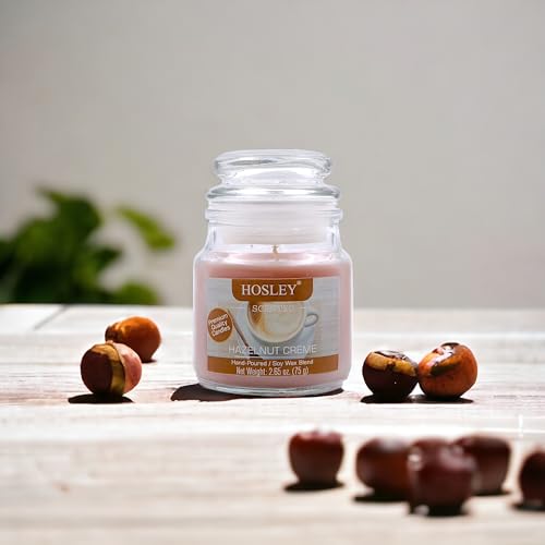 HOSLEY Hazelnut Creme Fragrance Jar Candle Pack of 1 (2.65 Oz Wax)|Fragrance Candles for Home|Scented Candles|Jar Candles|Burn Time 15 Hours|Gift Set|Home Decoration (Soy Blend Wax) - Image 3