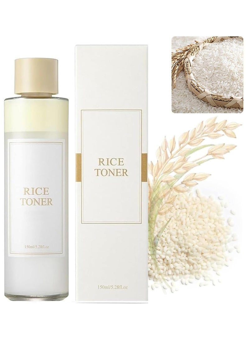 EELHOE Rice Toner 150ml,Rice Water Toner for Face Hydrating,Natural Glow Essence Toning Solution with Rice Extract,Soothing Toner for Deep Hydration Skin Care - Image 2