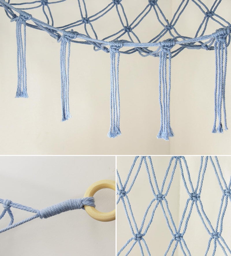 mirolam Stuffed Animal Storage Hammock Large Toy Hammock Net for Stuffed Animals Corner - Blue Plush Stitch Stuff Huggy Wuggy Toy Storage Room Decor - Image 4