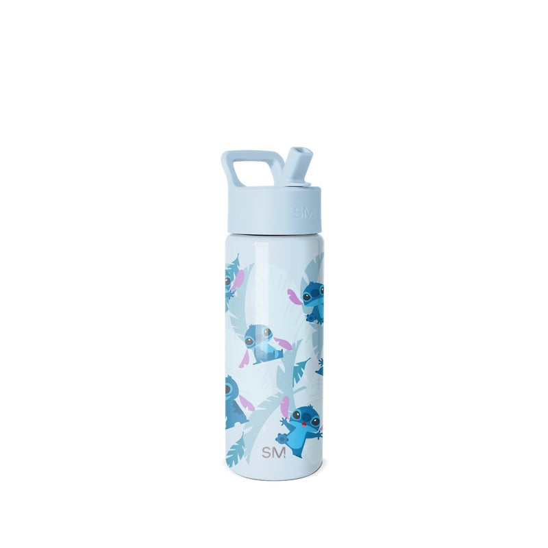 Simple Modern Disney Stitch Kids Water Bottle with Straw Lid 18oz Insulated Stainless Steel Kids Tumbler Spill Proof Toddler Cup for School Girls Boys Summit Tropical Stitch - Image 2