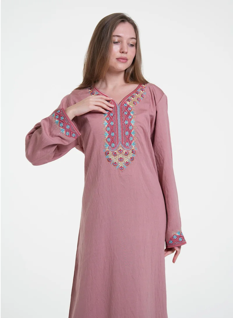 AL BENT AL SHARQIEH pink women jalabiya , arabian traditional dress for Women | Best Price UAE