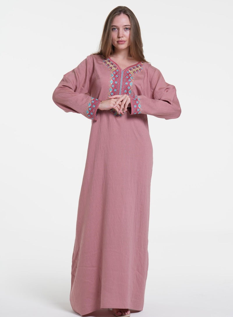 البنت الشرقية جلابية نسائية   مطرزة مخور - Image 1